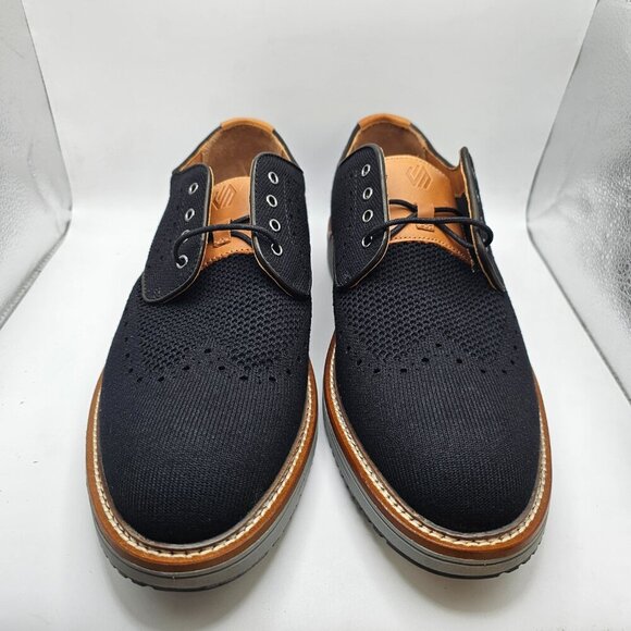 NWOB Men's Johnston‎ & Murphy Upton Knit Wingtip Shoes Black Size 11.5M - Picture 1 of 6